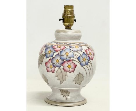 A Charlotte Rhead pottery table lamp. 14x25cm 