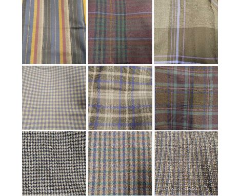 Assorted Mainly Blue Wool Fabric Lengths, comprising a length of Rhodes Fabrics Ltd, grey wool with multicoloured flecks, 166