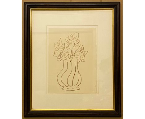 HENRI MATISSE 1869-1954 VASE DE FLEURS LITHOGRAPH 1948DUTHUIT OUVRAGES ILLUSTRES 25 38X28 CMFRAMED