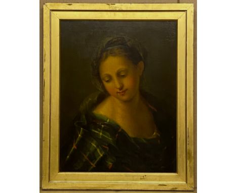 ATTRIBUTED TO THOMAS DUNCAN PORTRAIT OF EFFIE DEANS OIL ON CANVASAPP SIZE 45X 34CMA/F