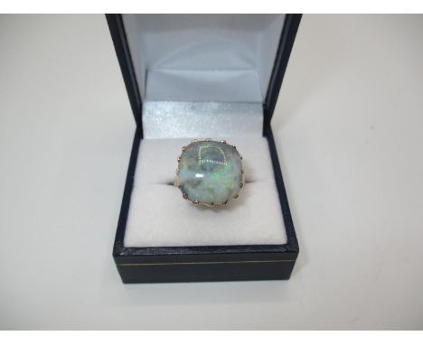 Vintage 9ct Gold Large Opal Ring 