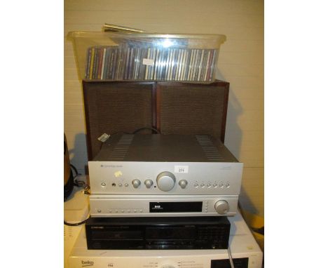 Cambridge Audio Azur 640A Amplifier and DAB500 Turner, Pioneer PD6500 CD Player, Box of CDs and a Pair of Speakers 