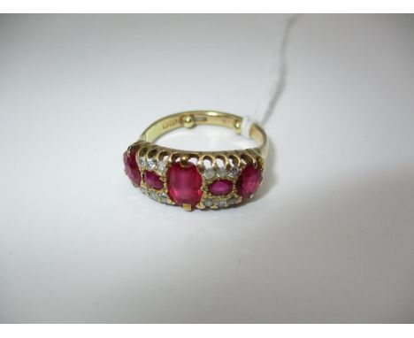 18ct Gold Ruby Ring, 4.78g, Size M 