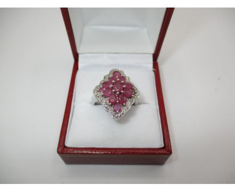 Ruby Ring with Diamond Detail 
