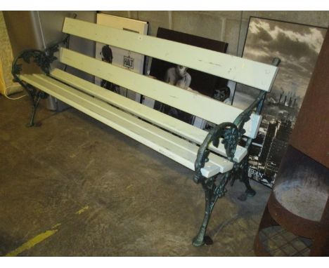 Victorian Vine Cast Metal End Garden Bench 