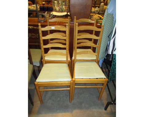 Set of 4 Ercol Ladder Back Chairs 