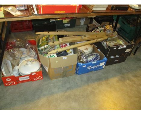 Boxes of Ceramics, Glass, Books, Easel etc 