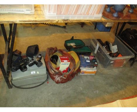 Canon T70 and Yashica TL-Electro Cameras, Various Lenses, Other Cameras, Binoculars and Reel to Reel Player 