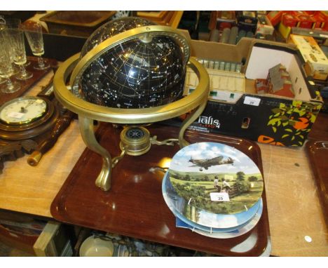 World Globe and 4 Aircraft Plates 