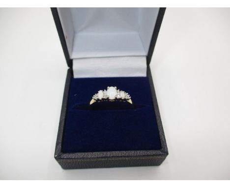9ct Gold Opal and Diamond Ring 