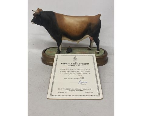 A ROYAL WORCESTER MODEL OF A JERSEY BULL MODELLED BY DORIS LINDNER PRODUCED IN A LIMITED EDITION OF FIVE HUNDRED COPIES OF WH