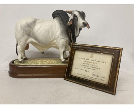 A ROYAL WORCESTER MODEL OF A BRAHMAN BULL MODELLED BY DORIS LINDNER AND PRODUCED IN A LIMITED EDITION OF FIVE HUNDRED COPIES 