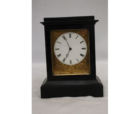 A MID 19TH CENTURY MAHOGANY MANTLE CLOCK THE MOVEMENT SIGNED V.A.P. BREVETTE S.G.D.G NO 653 