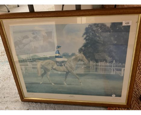 A FRAMED PRINT OF GRUNDY AND PAT EDDERY, BY ARTIST MADELINE SELFE, 71CM X 59CM 