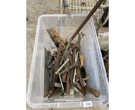 AN ASSORTMENT OF TOOLS TO INCLUDE FILES AND SPANNERS ETC 