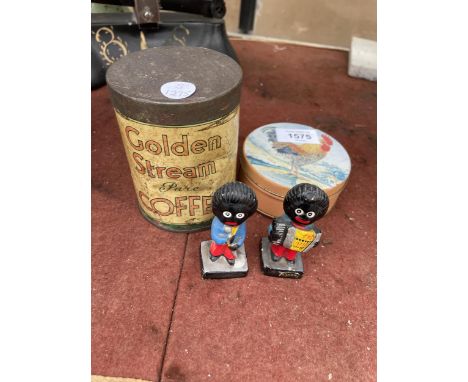 TWO VINTAGE TINS AND TWO ROBERTSONS JAM MEN 