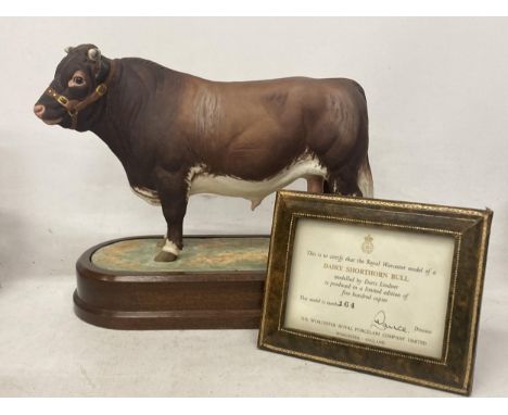A ROYAL WORCESTER MODEL OF A DAIRY SHORTHORN BULL MODELLED BY DORIS LINDNER PRODUCED IN A LIMITED EDITION OF FIVE HUNDRED COP