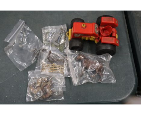 A COLLECTION OF LEAD BRITAIN'S TOY AND A WEST GERMAN JEAN TRACTOR 