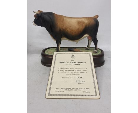A ROYAL WORCESTER MODEL OF A JERSEY BULL MODELLED BY DORIS LINDNER PRODUCED IN A LIMITED EDITION OF FIVE HUNDRED COPIES OF WH