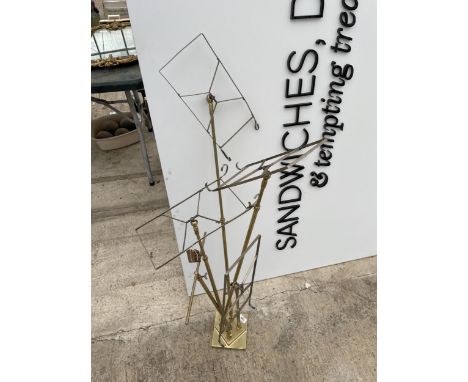 A VINTAGE BRASS FOUR BRANCH MUSIC STAND 