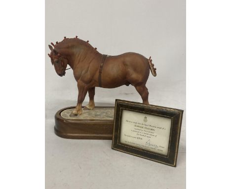 A ROYAL WORCESTER MODEL OF A SUFFOLK STALLION MODELLED BY DORIS LINDNER AND PRODUCED IN A LIMITED EDITION OF FIVE HUNDRED COP
