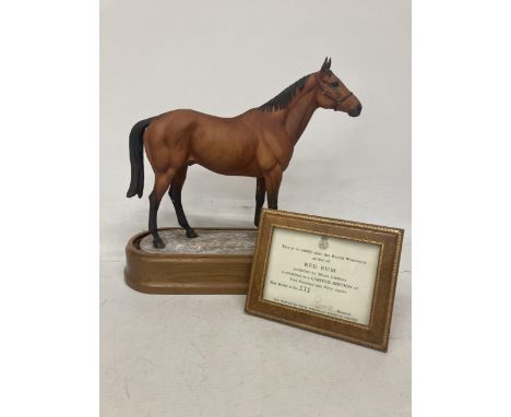 A ROYAL WORCESTER MODEL OF RED RUM MODELLED BY DORIS LINDNER AND PRODUCED IN A LIMITED EDITION OF TWO HUNDRED AND FIFTY COPIE