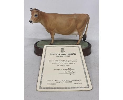 A ROYAL WORCESTER MODEL OF A JERSEY COW MODELLED BY DORIS LINDNER AND PRODUCED IN A LIMITED EDITION OF FIVE HUNDRED COPIES OF