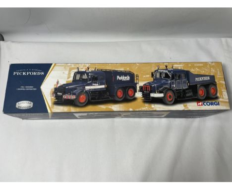 A BOXED CORGI LIMITED EDITION, 1/50 SCALE, TWO SCAMMELL CONTRACTORS - PICKFORDS 