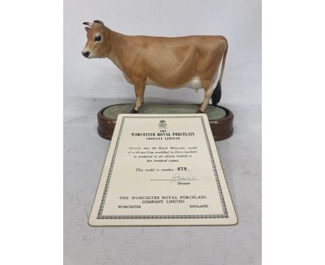 A ROYAL WORCESTER MODEL OF A JERSEY COW MODELLED BY DORIS LINDNER AND PRODUCED IN A LIMITED EDITION OF FIVE HUNDRED COPIES OF