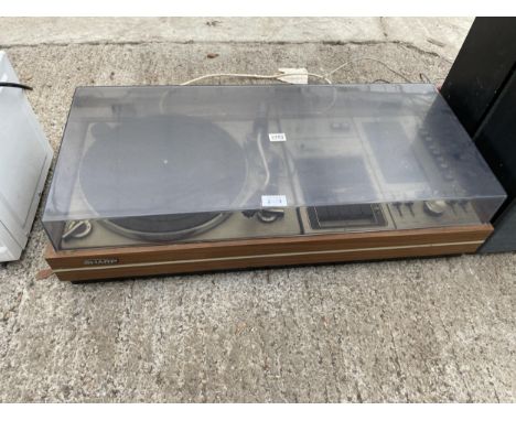 A SHARP RECORD PLAYER AND A PAIR OF SHARP SPEAKERS 