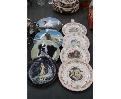 A QUANTITY OF COLLECTOR'S PLATES TO INCLUDE PETER RABBIT, DANBURY MINT, ROYAL WORCESTER ETC., 