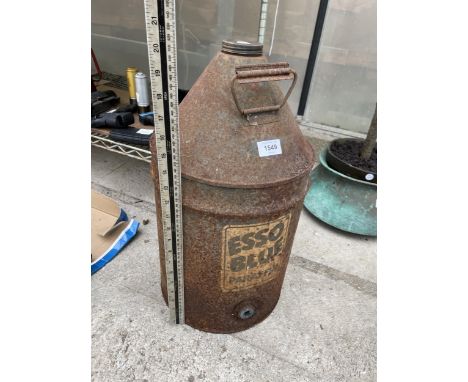 A VINTAGE ESSO BLUE PARAFIN DRUM 