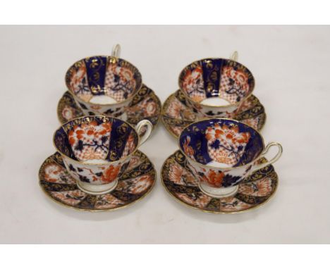 FOUR VINTAGE SHELLEY CUPS AND SAUCERS 
