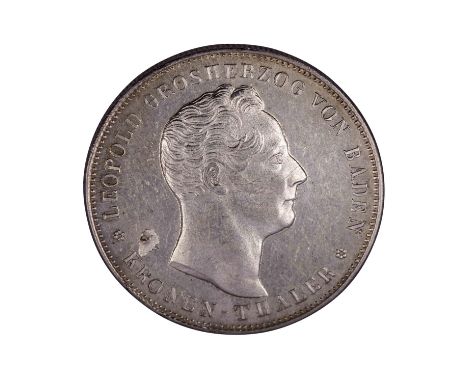 Altdeutschland / Baden - Zollvereinsthaler 1836, "Zu Ihrer Völker Heil", Grossherzog  Karl Leopold Friedrich, ss avers mit Lu