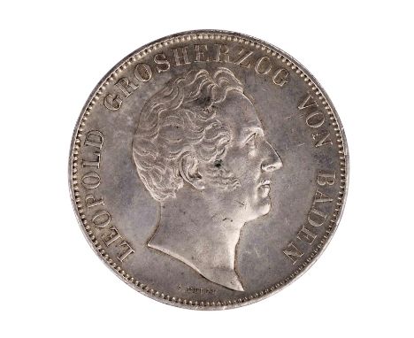 Altdeutschland  / Baden - Zweifacher Taler 1844, Großherzog Leopold, "SEINEM VATER CARL FRIEDERICH DEM GESEGNETEN MDCCCXXXXIV