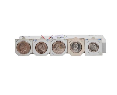 Deutsches Kaiserreich - Konvolut von 5 Münzen (Preussen und Württemberg),&nbsp;Baden: 2 Mark 1907, Württemberg: 3 Mark 1912, 