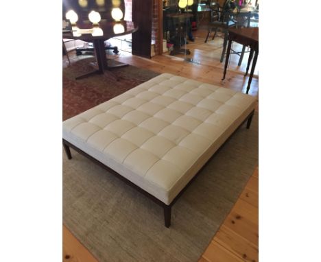 A large handmade modern rectangular buttoned ottoman 'Norris' stool by George Smith
Upholstered in the Serge Antique Claremon