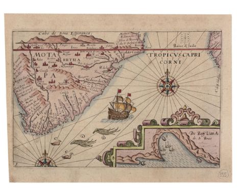 Isaac Commelin [CAERTE VAN DEN ZUYDERHOECK VAN AFRICA]&nbsp;Amsterdam: J Jansonius, (1598) [1646]Copper engraved, hand colour