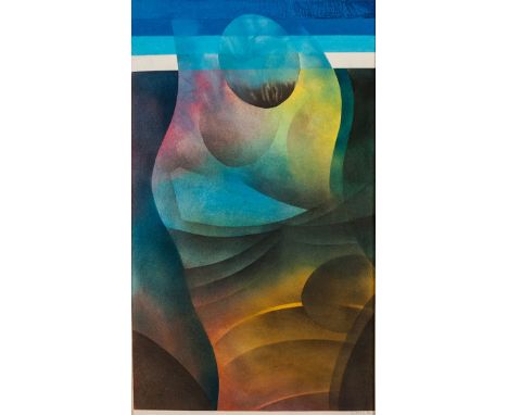 Winston Churchill Masakeng Saoli (South African 1950-1995) ABSTRACT COMPOSITION signed and dated 86 colour lithograph on pape