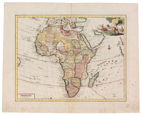 Venice: Giovani Battista Albrizzi, (1700) [1740]Copperplate engraving, hand coloured, centerfold, paper watermark (three moon