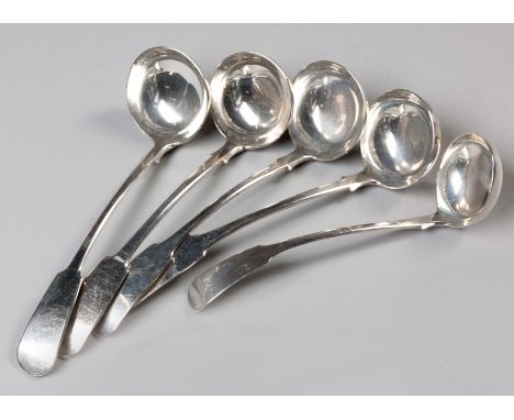 And A George III Silver Fiddle Pattern Toddy Ladle, Maker's Mark Rubbed, Edinburgh, 1825204g all in