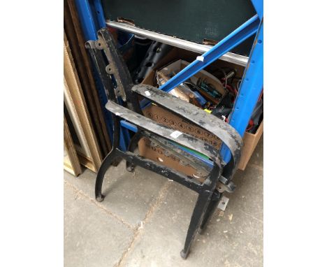 A pair of garden bench ends 
