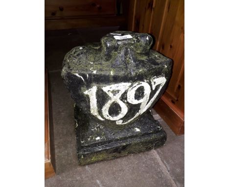 A 19th century stone front of house ornament or gate post topper. 