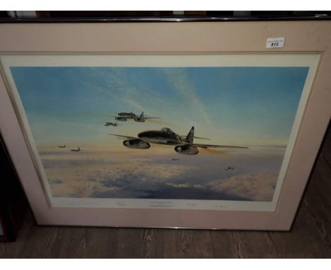After Robert Taylor, 'Stormbirds Over The Reich', signed military WWII scene print, signed in pencil to the margin by the art