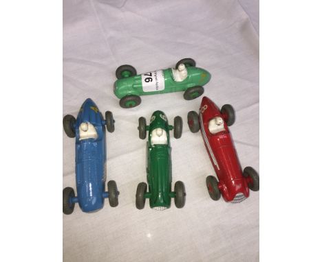 Four Dinky Toys racing cars 