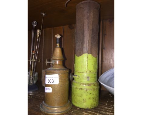 Vintage French brass pigeon lamp &amp; paraffin heater with LYNLIGHT Patent burner 
