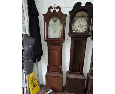 A late 18th century oak long case clock, 13" painted dial signed Thomas Hallam Nottingham, height 220cm. 