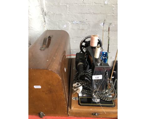 A BSM vintage sewing machine in case
