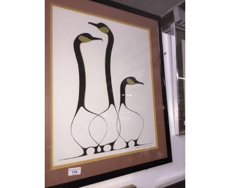 Benjamin Chee Chee '74 printCondition: no signs of any damage, no foxing, stains or otherwise, glazed, print size 49cm x 39cm