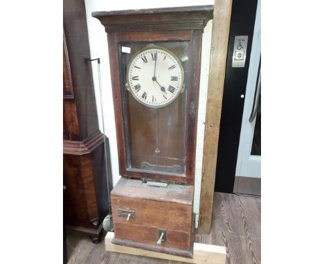 A Gledhill Brook Time Recorders Ltd clocking on clock, height 119cm. 
